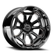 Torque Wheels TW404C Overdrive 22x11 -32 6x139.7mm 78.1mm Gloss Black Milled-Dark Tint
