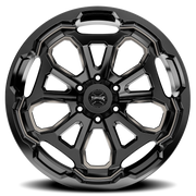 Torque Wheels TW404C Overdrive 22x11 -32 6x139.7mm 78.1mm Gloss Black Milled-Dark Tint