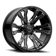 Torque Wheels TW407C Prime 20x9 -12 6x139.7mm 78.1mm Gloss Black Milled Spoke