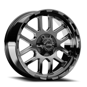 Torque Wheels TW408C Ridge 20x9 -12 6x135mm 87.1mm Gloss Black Milled Spoke