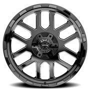 Torque Wheels TW408C Ridge 20x9 -12 6x135mm 87.1mm Gloss Black Milled Spoke
