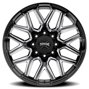 Torque Wheels TW409C Elite 22x11 -25 8x170mm 125.2mm Gloss Black Milled Spoke
