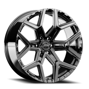 Torque Wheels TW417R Strike 22x9 +35 6x139.7mm 95.2mm Gloss Black Ball Cut Machined