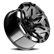 Torque Wheels TW423C Stance 20x9 -12 6x139.7mm 78.1mm Gloss Black Milled Spoke