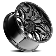 Torque Wheels TW427C Vortex 22x10 -18 6x135mm 87.1mm Gloss Black Milled Spoke