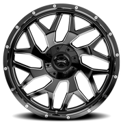 Torque Wheels TW427C Vortex 20x9 -12 6x135mm 87.1mm Gloss Black Milled Spoke