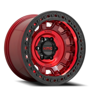KMC Tank Beadlock 17x9 -15 5x127mm 71.5mm Candy Red