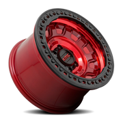 KMC Tank Beadlock 17x9 -15 5x127mm 71.5mm Candy Red
