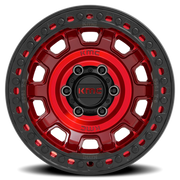 KMC Tank Beadlock 17x9 -38 5x127mm 71.5mm Candy Red