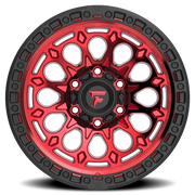 Fittipaldi Offroad Terra Series 17x9 -12 6x139.7mm 106.2mm Machined Red Tint Black Ring