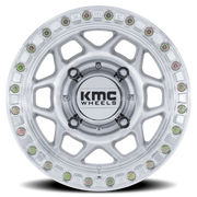 KMC Torx Beadlock UTV 15x8 +0 4x137mm 96mm Machined Silver