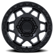 KMC Torx Beadlock UTV 15x7 +38 6x139.7mm 100.3mm Matte Black Gloss Black Ring