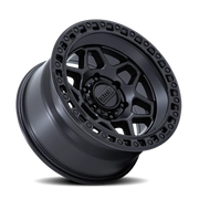 KMC Torx 17x8.5 +25 6x139.7mm 106.1mm Matte Black Gloss Black Lip