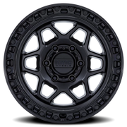 KMC Torx 17x8.5 +25 6x139.7mm 106.1mm Matte Black Gloss Black Lip