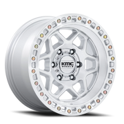 KMC Torx 17x8.5 +0 5x127mm 71.5mm Gloss Silver Machined Face