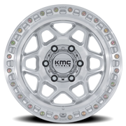 KMC Torx 17x8.5 +0 5x127mm 71.5mm Gloss Silver Machined Face