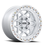 KMC Torx 17x8.5 +0 6x135mm 87.1mm Gloss Silver Machined Face