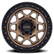 KMC Torx 17x8.5 +0 5x127mm 71.5mm Matte Bronze Gloss Black Lip