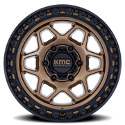 KMC Torx 17x8.5 +25 6x139.7mm 106.1mm Matte Bronze Gloss Black Lip