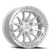 Lock Offroad Trail 20x10 -18 6x135mm 87.1mm Machined Silver Clear Coat