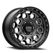 KMC Trek 17x9 +18 6x120mm 66.9mm Satin Black Gray Tint