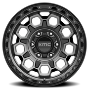 KMC Trek 17x9 +18 6x120mm 66.9mm Satin Black Gray Tint