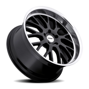 TSW Tremblant 18x9.5 +35 5x112mm 72mm Gloss Black Mirror Cut Lip