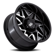 Moto Metal Turbine MO812 20x9 +1 6x135mm 87.1mm Gloss Black Machined Face