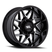 Moto Metal Turbine MO812 20x10 -18 8x180mm 124.2mm Gloss Black Machined Face
