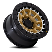 Black Rhino Tusk 17x8.5 -10 6x114.3mm 66.06mm Matte Gold Machined Ring
