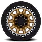Black Rhino Tusk 17x8.5 -10 6x139.7mm 106.1mm Matte Gold Machined Ring