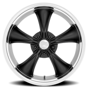 American Racing Boss TT 18x8 +2 5x114.3mm 72.56mm Textured Black Diamond Cut Lip