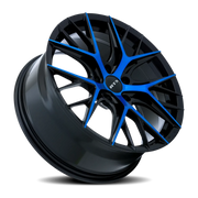 RTX R-Spec Valkyrie 18x8 +40 5x114.3mm 73.1mm Gloss Black Machined Blue