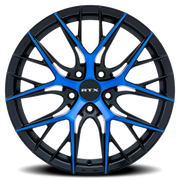 RTX R-Spec Valkyrie 18x8 +40 5x114.3mm 73.1mm Gloss Black Machined Blue