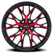 RTX R-Spec Valkyrie 18x8 +40 5x114.3mm 73.1mm Gloss Black Machined Red