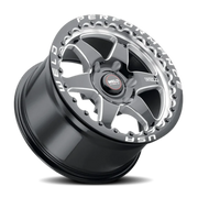 WELD Ventura 6 Beadlock 17x11 +36 6x127mm 78.1mm Gloss Black Milled-Diamond Cut Lip
