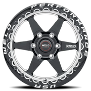 WELD Ventura 6 Beadlock 20x10 +38 6x135mm 87.1mm Gloss Black Milled-Diamond Cut Lip