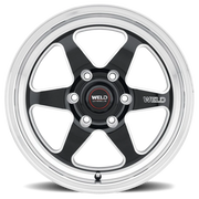 WELD Ventrua 6 20x9.5 +28 6x135mm 87.1mm Gloss Black Milled-Diamond Cut Lip