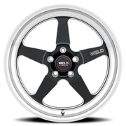 WELD Ventura Drag 17x11 +43 5x120.65mm 78.1mm Gloss Black Milled-Diamond Cut Lip