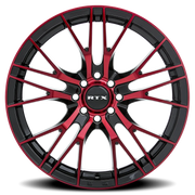 RTX Vertex 18x8 +40 5x114.3mm 73.1mm Black Machined Red