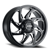Ultra Villain 230 17x9 +12 8x170mm 125.2mm Gloss Black Milled Accents-Clear Coat
