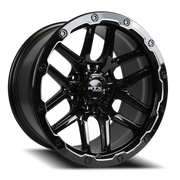 RTX Offroad Volcano 18x9.5 -10 6x139.7mm 106.1mm Gloss Black Milled Edge
