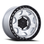 Black Rhino Voyager 17x8.5 +0 6x139.7mm 106.1mm Machined Silver Matte Black Lip