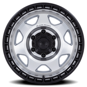 Black Rhino Voyager 17x8.5 +0 6x139.7mm 106.1mm Machined Silver Matte Black Lip