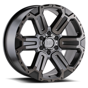 Black Rhino Wanaka 17x8.5 +12 6x139.7mm 112.1mm Matte Gunmetal Brushed Face-Gunmetal Tint