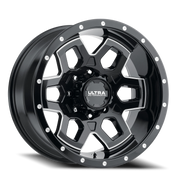Ultra Warlock 217 17x9 +1 8x165.1mm 125.2mm Gloss Black Milled Accents-Clear Coat