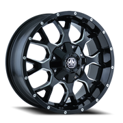 Mayhem Warrior 20x10 -25 5x127mm 87mm Gloss Black Milled Spokes