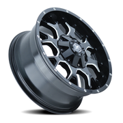 Mayhem Warrior 18x9 -12 5x114.3mm 87mm Gloss Black Milled Spokes