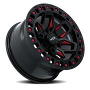 RTX Offroad Zion 18x9 -15 5x127mm 71.5mm Gloss Black Milled Red